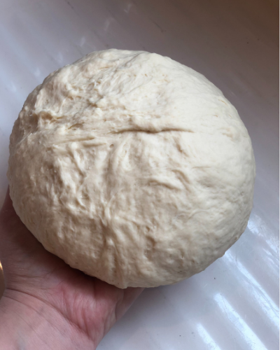 homemade white bread dough ball