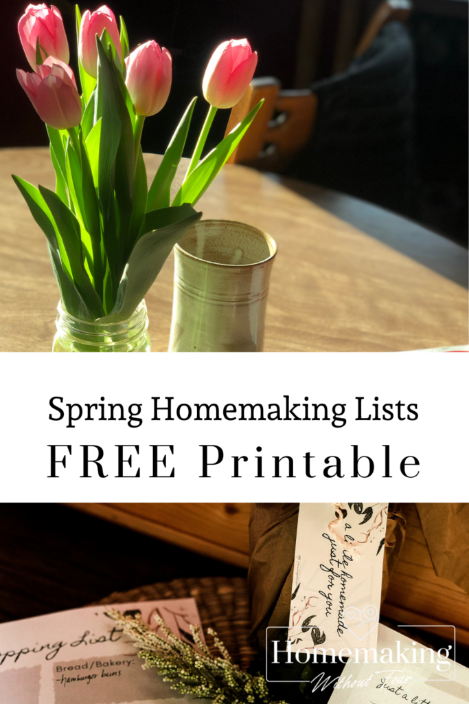 5 Free Homemaking Lists