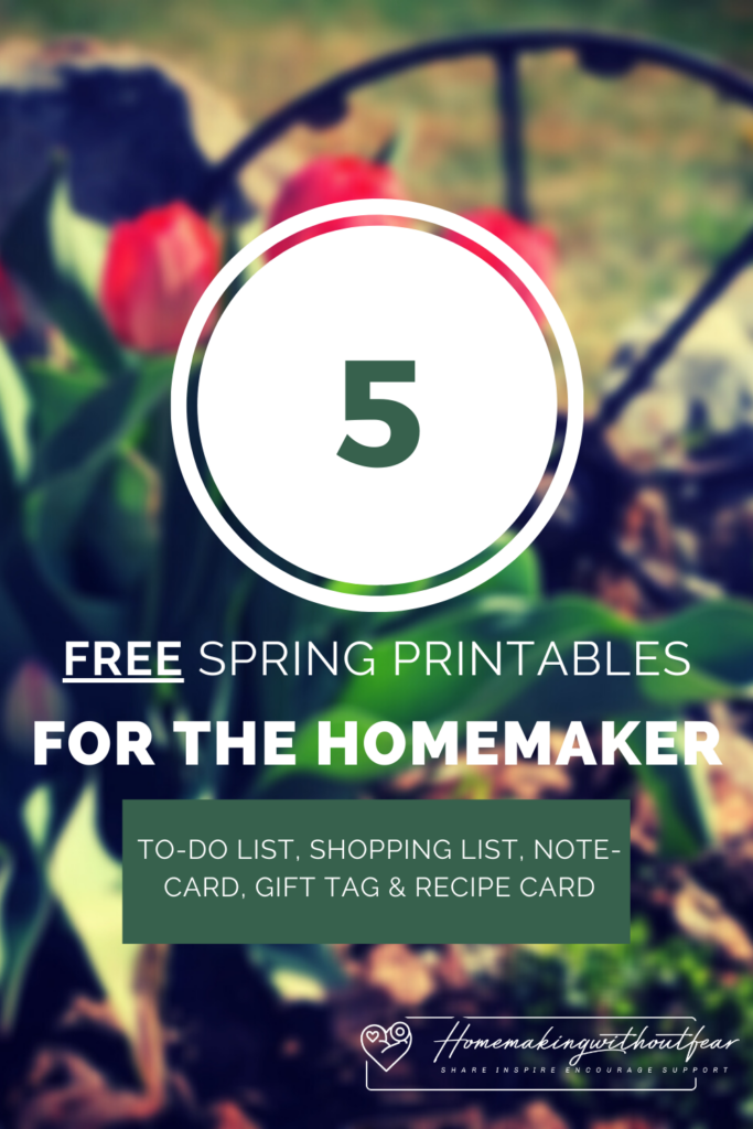 In honor of Springtime here is a beautiful FREE homemaking stationery set for you to bring a little joy and beauty into your home. This printable set includes: to-do list, shopping list, note-card, gift tag and recipe card.