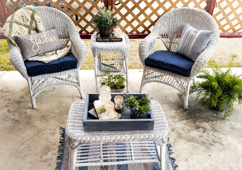 Wicker patio furniture is just a classic style. It is simple but beautiful and very comfortable at the same time. While there are gorgeous new wicker sets out there, there's just something about restoring an old crusty set to it's former glory. That is just what I did a few weeks ago and I love the result. Come along with me as I share the process of my Wicker Patio Furniture Makeover. 