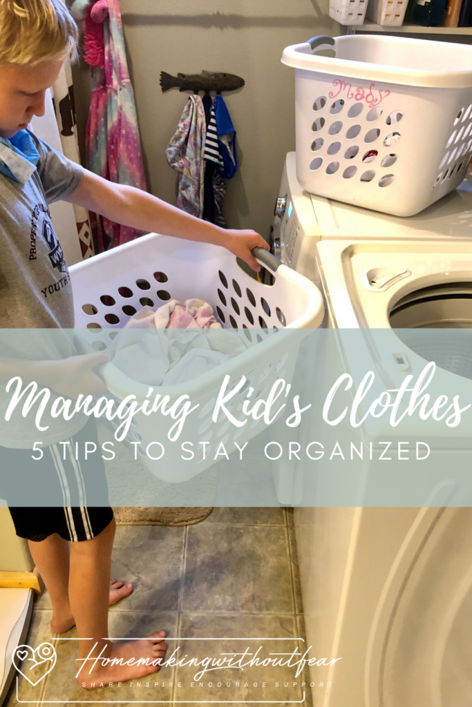As Homemakers there is a lot we have to manage and care for. Our clothing and the never-ending laundry piles that go along with it are no exception. It is easy to become overwhelmed by non-stop loads of laundry and kid's clothing EVERYWHERE. The good news is - It is possible to conquer kid's clothes and keep laundry organized, manageable all while making sure they still have clean clothes to wear. Here are some tips for How to Manage Kid's Clothes.