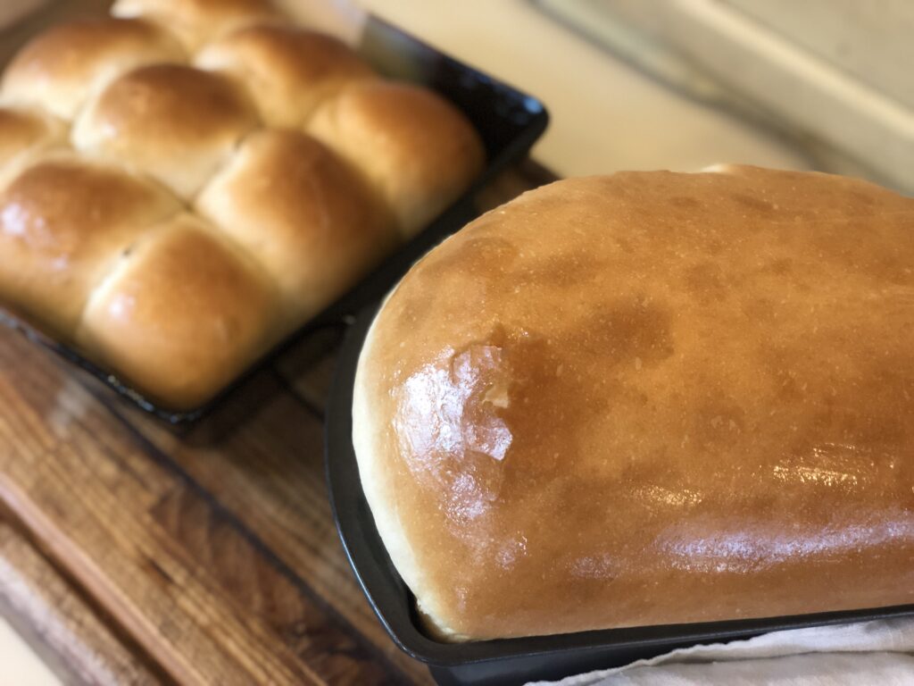 You do not have to bake homemade bread or really to cook at all to be a Homemaker but there is NOTHING quite like the aroma and flavor of fresh bread. With grocery stores shelves not exactly reliable these days - I would even argue that baking bread at home has become an ESSENTIAL skill. I have shared recipes for sourdough, honey whole wheat and also a super easy French Bread BUT this Traditional Homemade White Bread recipe is by far the favorite. It is moist, slightly honey sweet, super flavorful and turns out perfect every time. I PROMISE it is not as hard as you think. Let's bake bread together!