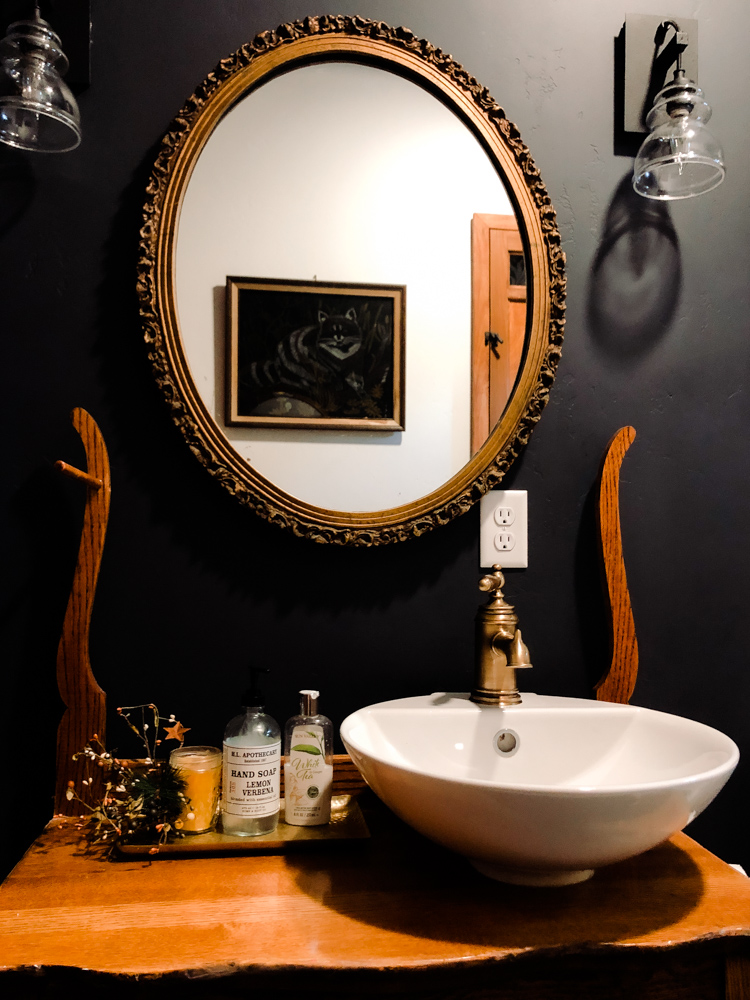 Does a sexy dark wall color in a SMALL bathroom scare you? Don't let it. Dark walls - even black can be done. The resulting space is moody, intimate cozy and Timeless. Let share with you how you too can create this look. 